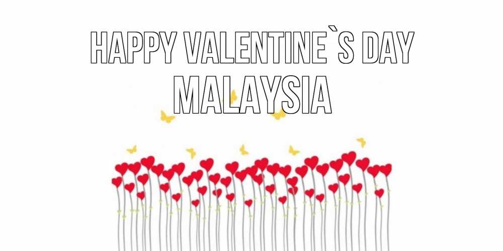 Greetings card с именем, Malaysia Happy Valentine`s Day шары много на палочках Greetings with text for free download 